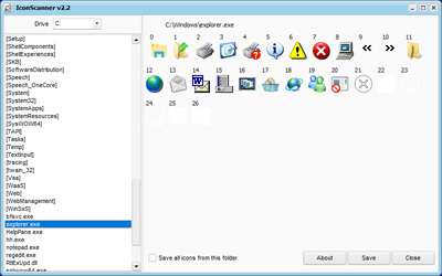 Icon Scanner, Icon Extractor - программа для извлечения иконок
